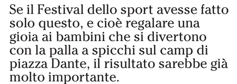 COPPA, FESTIVAL dello SPORT e CAMPIONI
